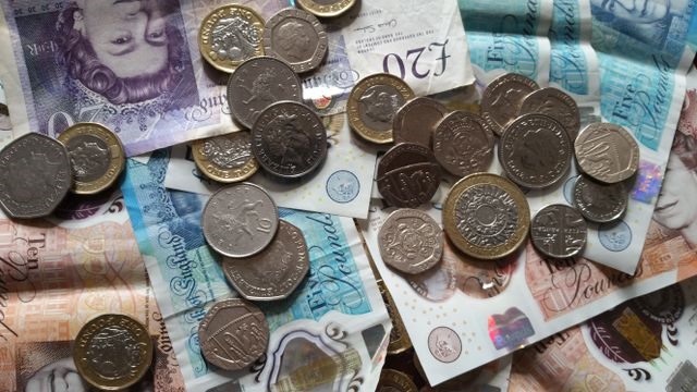 UK cash including coins and banknotes